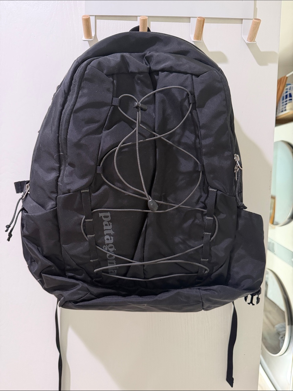Patagonia Black Daypack with Front Bungee Cord